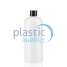 Plastic Bubbles 500ml Boston Round Clear Flip cap black